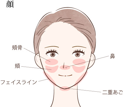 顔の適応部位